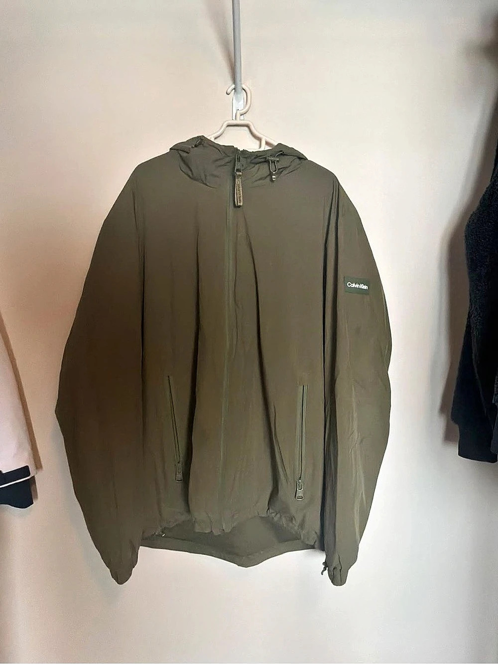 Calvin Klein Hooded Lightweight Jacket in Green